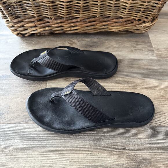 Teva Black Flip Flop Sandals Slip On Thong Style Women’s Size 7 - Picture 6 of 9